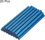 uxcell 20pcs Hot Glue Sticks for Glue Gun 7mm/0.27-inch x 4-inch Mini Hot Melt Adhesive Glue Stick Glitter Bright Blue