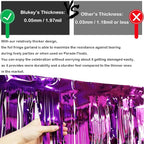 Thick 10 Feet by 15 Inch Purple Foil Fringe Garland - Pack of 3 | Shiny Metallic Tinsel Banner for Parade Floats, Bridal Shower, Wedding, Birthday, Christmas | Wall Hanging Drapes (3)