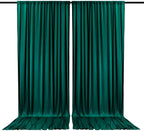 2 Panels Deep Green Backdrop Curtain, 10 x 7 Feet Background Curtains for Parties, Weddings, Baby Showers, Bachelorette Halloween, Christmas Birthday Party Photoshoot Backdrop Curtains Decorations