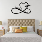 Infinity Heart Metal Wall Decor, Unique Infinity Heart Wall Decor Love Sign Plaque Steel Art Geometric Wall Decor Set Cut Out for Outside