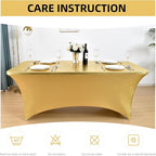 2-Pack 6ft Spandex Table Covers for Rectangle Standard Folding Tables - Wrinkle Resistant Stretch Tablecloths - Ultimate Fitted Table Protector for Parties, Trade Shows, Banquet