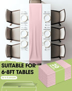 Pureegg Dusty Pink Plastic Table Runners - 20 Pack, 14'' x 108'', Water Resistant & Disposable Centerpiece Decorations for Table Cloth, Wedding, Birthday, Holiday, Baby Shower, Party, Home Decor