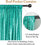 ShinyBeauty Sparkle Backdrop Curtain Teal 2 Panels Set Sequin Photo Backdrop Christmas Green 2FTx8FT Sequin Backdrop Curtain Pack of 2 Christmas Photo Backdrop-1220S