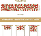 Strawberry Table Runner,Spring Summer Fruit Print Table Runner for Kitchen Dining Table Home Party Decoration 13x90 Inch