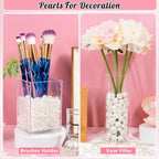 300Pcs Pearl Vase Filler, White No Hole Faux Pearl Beads for Centerpieces Vases, Candle Centerpieces, Wedding Birthday Party Home Decor 8/10/14/20mm