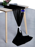 MDS 15 Pack 10ft Chiffon Table Runner 29 x 120 Inches Sheer Wedding Runner Romantic Rustic Table Runner for Wedding Decorations, Birthday Parties, Bridal Shower Party Arch Decor - Black