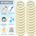 Masking Tape Bulk General Purpose Masking Painting Tape 55 Yards for Painting Home Office School Stationery Arts Crafts Basic Use, Easy Removal(45 Rolls,0.8 Inch)