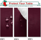 Hiasan Small Tablecloth for Square Tables - Waterproof and Spillproof Washable Christmas Fabric Table Cloth for Dining Room Kitchen Party (Burgundy, 40 x 40 Inch)
