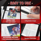 Football Card Binder,Trading Card Binder 4 Pocket,400 Pockets Card Holder with 50 Removable Sleeves,Trading Card Albums for Game Cards,Premium Card Book, Game Cards & Sports Cards Red