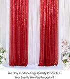 ShinyBeauty Sequin Curtains 2 Panels Red 2FTx8FT Sequin Photo Backdrop Red Sequin Backdrop Curtain Pack of 2-1011E