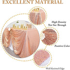 ShinyBeauty Rose Gold Table Cloths for Party 2 Packs, 72X72 Inch Sequin Tablecloths Square Glitter Table Cloth Overlay Rose Golden Tablecloths Rectangular for Wedding, Birthday Tables