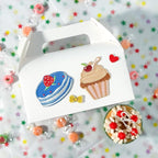 UnicoPak 10 Pack White Gable Treat Boxes Party Favor Boxes Goodie Gift Boxes for Snacks Cookie Candy Toys Birthday Party Wedding Holidays 6.5x3.5x4 Inches