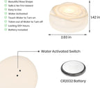Aignis 6pcs Flameless LED Floating Candles, White Rose Plastic Tealights Battery Operated, 120+ Hours Glow Time, Cozy Light for Romantic Pool/Bathtub/Hot Bath/Wedding Centerpiece Decor(D2.83*H1.42)