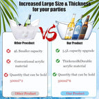 2 PCS Ice Bucket,Acrylic Ice Buckets for Parties,5.5L Extra Large Clear Champagne Beer Tub Mimosa Bar Supplies Kit Wine Beverage Bucket with Corkscrew&Scoop for Wine Cocktail Bar(Clear)