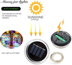 VOOKRY 6 Pack Solar Mason Jar Lights, 30 LED Mason Jar Lids Waterproof Firefly Fairy String Lights with 6 Hangers(No Jars), for Outdoor Patio Garden Yard Lawn Party Wedding Decoration - Multicolor
