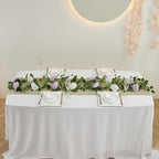 Lavender Artificial Rose Garlands Rose Vines Leaves Banners Hanging Floral Garland Fake Rose Flower Vine for Wedding Arch Ceremony Home Garden Outdoor Party Wall Decorations