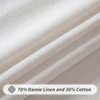 MIULEE White Linen Cotton Blend Tablecloth Rectangle, Luxury Waterproof Stain Resistant Durable Farmhouse Oblong Table Cloth for Dining Party Christmas Weddings Birthday Picnic Events, 52 x 84 inch