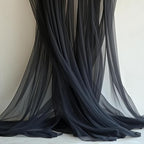 Black Tulle Backdrop Curtain with Lights String - 10x10ft Sheer Backdrop with 300 LEDs for Halloween, Wedding, Bridal Shower, Birthday Party Photo Shoot Background and Home Decorations