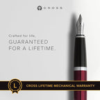 Cross Bailey Refillable Fountain Presented in a Premium Gift Box - Medium Point, Black Ink, Red