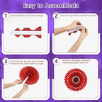 20 Pcs Deep Purple Hanging Paper Fan, Hanging Honeycomb Round Paper Fans for Weddings, Birthdays, Easter, Baby Showers, Classroom, Events Ceiling Party Supplies Decorations