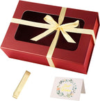 TIACABO Red Large Gift Box with Window, 13.5"x9"x4.3" Bridesmaid Boxe for Gifts Giving,Birthday Gift Boxes with Magnetic,Closure Lid Gifts Box for Presents,Cute Boxe,Luxury for Gift Packaging