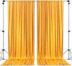 AK TRADING CO. 10 feet x 8 feet IFR Polyester Backdrop Drapes Curtains Panels with Rod Pockets - Wedding Ceremony Party Home Window Decorations - Marigold