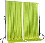AK TRADING CO. 10 feet x 8 feet Polyester Backdrop Drapes Curtains Panels with Rod Pockets - Wedding Ceremony Party Home Window Decorations - Light Green, 2 Pack