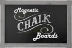 Loddie Doddie Chalk Board for Wall - 20 x 30 in Gray Rustic Frame - Magnet Board - Easy Erase Surface for Use as Chalkboard Calendar
