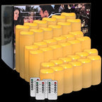 36-Pack Flickering Flameless Candles with Remote Control - LED Fake Candle Perfect for Wedding,Outdoor,Table,Halloween,Christmas Decor - Create a Magical Ambiance Effortlessly(Three Sizes)
