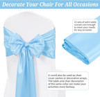 12 Pack Light Blue Satin Table Runner,12 x 108 inch Long Premium Smooth Table Runner for Wedding, Banquets, Birthday, Party, Graduation, Engagements,Table Runners fit Rectangle and Round Table