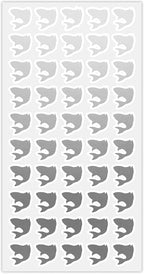 50 Wedding Meal Stickers - Food Identifier & Menu Choice Place Cards for Party Seating - Meal Option Indicator (Silver, Fish)