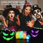 SWEETIME Colored Flameless Votive Candles with Timer-Color Changing Led Tea Light,Battery Operated RGB Votive Candles,Rainbow Tealights Party Decor,1.5"x 2",Set of 10