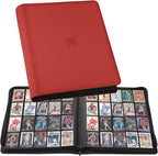 20-Pocket Card Binder, Trading Card Binder Holds 2000 Cards, Premium Zippered Trading Card Album Compatible with TCG, Game & Sports Cards (Red)