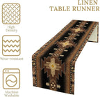 Aztec Table Runner Southwestern Native Vintage Geometric Pattern Table Runner Retro Country Table Dinner Decoration 13x120 Inch