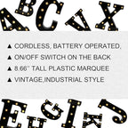 OYCBUZO Light Up Black Alphabet Marquee Letters Sign LED Marquee Number Lights Sign for Night Light Home Bar Christmas Lamp Birthday Party Wedding Decoration E