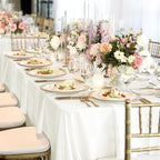 6 Pack Ivory Tablecloths for 8ft Rectangle Tables 60 x 126 Inch - Polyester Table Cover Stain and Wrinkle Resistant Washable Fabric Table Clothes for Wedding Party Banquet Reception Restaurant