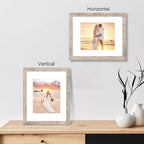 11x14 Picture Frame Set of 4 with Tempered Glass, Smoke Gray Frame Display 8x10 Pictures with Mat or 11 x 14 Without Mat, Wood Rustic Photo Frames for Horizontal or Vertical Wall Mounting