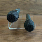 Microphone stand, transparent acrylic microphone base, microphone display stand Display Stand, Clear Desktop Holder for 2 Mics, Transparent Organizer Base
