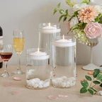 10 Hour Floating Candles, 3'' White Unscented Dripless Wax Discs, for Cylinder Vases, Centerpieces at Wedding, Party, Pool, Holiday (24 Set)