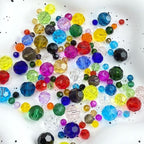 100 PCS 8mm Crystal Glass Beads Round Multiple Faceted Loose Spacer Glass Beads for DIY Handcrafte Bracelet Necklace Earring Jewelry Making(Red)