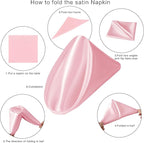 36 Pack Square Satin Dinner Napkins, 16x16 Inches Silky Soft Smooth Table Cloth Napkins for Restaurant Weddings Banquet Party Decoration, Pink