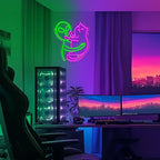Alien Cat Neon Sign,Neon Signs for Wall Decor,LED Cat Alien Sign,Dimmable Neon Lights for bedroom,Man Cave,USB Powered Neon Light Sign,Cute LED Signs for Wall Decor,Alien Decor,Game Room