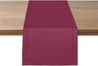 Ruvanti Linen Table Runner 72 Inches, Classic Hemstitch, Washable, Reusable, Non-Slipping, Stain Resistant- Perfect for Parties, Weddings, Dinners, Thanksgiving, Christmas, Indoor use – Burgundy