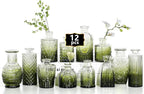 Mini Bud Vases As Wedding Centerpieces for Tables,Clear Bud Vases for Flowers,Small Flower Vases Suitable for Birthday Party,Anniversary,Wedding Reception,Baby Shower (Dark Green, 12PCS)