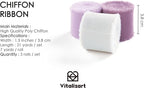 Vitalizart Chiffon Silk Ribbon Handmade Fringe 1.5" x 21 Yd Lavender Light Purple Lilac Frayed Edges Ribbons for Wedding Invitations Bridal Bouquets Gifts Wrapping Crafts Holiday Party Decorations