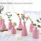 Baby Pink Glass Bud Vases Set of 12, Mini Flower Vase for Centerpieces, Small Vases in Bulk for Wedding Decoration, Vintage Vase for Baby Shower Centerpieces, Home Décor