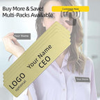 Stainless Steel Durability Gold Custom Name Tag With Pin or Magnet or Adhesive Tape,Metal Easy To Read Name Badge,Personalized Engraved Nametag for Cops, Nurses, Doctors,Employee,Workers (Gold)