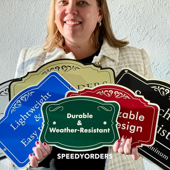 Custom Decorative Outdoor Metal Sign - Personalized Aluminum Driveway Sign, Waterproof, Made In USA - Design 3 Forest Green 36x24 In