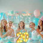 20th Birthday Decorations for Women Men,Happy 20 Year Old Birthday Decorations for Centerpieces Table,20 Light Up Numbers Sign Led for Party Backdrop Wall Decor for Wedding Anniversary Home