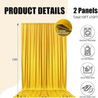 10ft x 10ft Yellow Backdrop Curtains for Parties, Fabric Satin Background Curtain with Rod Pockets for Weddings, Birthday, Baby Shower, Photography, Graduation Party Backdrop Drapes, 2 Panels
